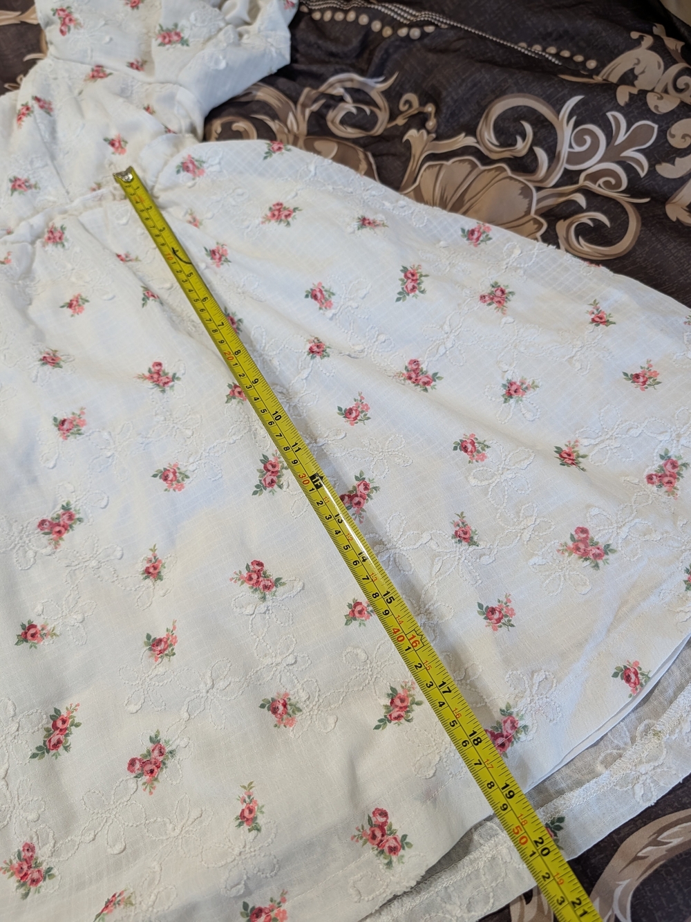 Altar'd State Ivory Dress with  Pink Floral Print With Pockets - Picture 3 of 11
